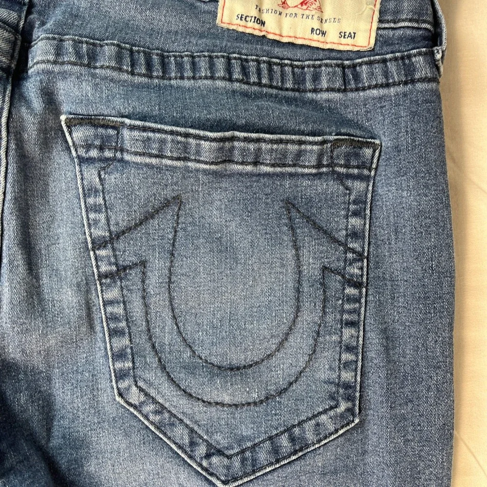 True Religion Ricky Relaxed Straight Mens 34 Blue Excellent Denim Jeans
